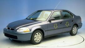 „Honda Civic“ 1996–2000 m. – chromuotos šoninių durelių apdailos, chromuotos apsauginės juostos