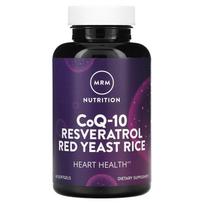 MRM Nutrition, Kofermentas Q-10, Resveratrolis, Raudonųjų mielių ryžiai, 60 minkštųjų kapsulių