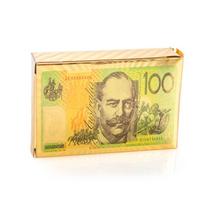 Auksine folija dengtos australiškos AUD100 žaidimo kortos