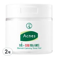 Acnes 3 second soothing toner pad 160ml, 70 pieces, 2 pieces white