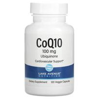 Lake Avenue Nutrition, CoQ10, USP klasės ubichinonas, 100 mg, 120 daržovių kapsulių