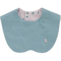 Bamboobebe Jungle Forest double-sided cape-type gauze bib, Dal-i blue, 1 piece, 1 piece gray