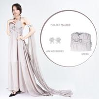 Game of Thrones Daenerys Targaryen Cosplay Costume Long Train Dress Halloween Queen Gown Role Play Outfit XXXL pilka spalva