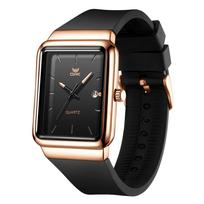 OPK Men's Watch Quartz Date Waterproof Easy to Read Fashion Classic Silicone Band School Business Rose Gold & Black gray