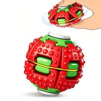 Dual Play Press Rotate Fidget Toy Handheld Spinner Quiet Tactile Stress Relief Gadget Mini Portable Pocket Toy For Fans red