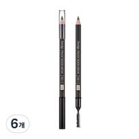 Missha Smudge Proof Wood Eyebrow Auto Pencil, Dark Brown, 6 pcs. gray