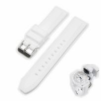 Swatch x OMEGA Compatible Rubber Strap with Double Lines (White/White Lines) white