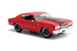 JADATOYS Greiti ir įsiutę Diecast Automobilis CHEVY CHEVELLE SS 1970 Chevelle Raudonas Juodas 124 DOM'S Raudonas/Juodas raudona