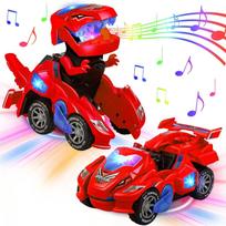 Dinozauras Transformuojantis Robotas Automobilis Žaislas Dinozauras Automobilis Transformuojantis Žaislas Transformuojantis Dinozauras LED Automobilis Su Šviesomis ir Garsais Dainuojantis Žaislas Automobilis Vaikų Žaislas black