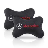Embroidery Car Headrest Neck Pillow Auto Neck Pillows for Mercedes Benz W203 W204 W205 W210 W211 W212 W221 W222 CLS CLA CLK SLK black