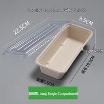 Disposable Japanese Bento Takeout Container with Lid gray