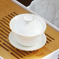 Youluo Dehua White Porcelain Gaiwan Tea Set white