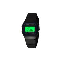 CASIO Custom Collection Quartz Movement Resin Strap Watch Unisex Black Dial F-91W-1(Watch5--) Black Strap black