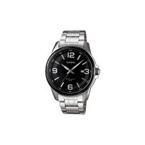 Casio Fashion 100 Meter Waterproof Quartz Movement Stainless Steel Strap Japanese and Korean Watch Men's Watch Black Dial MTP-1345AD-1AV juoda