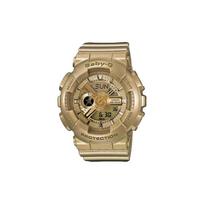 Casio BABY-G dvigubo ekrano mechanizmas kvarcinis mechanizmas dervos apyrankė Japonijos ir Korėjos laikrodis moteriškas laikrodis auksinis ciferblatas BA-111-9A auksas