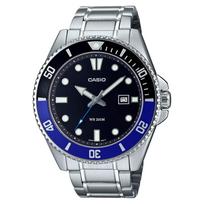 Casio Men's Dive Watch MDV-10-1A2VDF Black Dial Silver Sports black