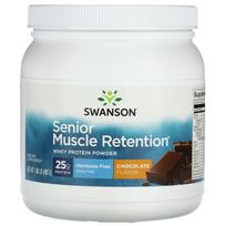 Swanson, Senior Muscle Retention Whey Protein Powder, Chocolate Flavor, 1.06 lb (480 g)