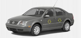 VW Jetta Bora 1999-2004 - Chromuotos apsauginės šoninių durelių juostos