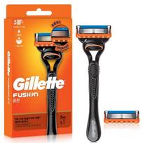 Gillette 2024 Fusion Manual Handle + Razor Blade 2P Set, 1 Set ,Korean razor blade black