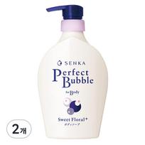 Senka Perfect Bubble for Body Wash Sweet Floral Fragrance, 500ml, 2 units white