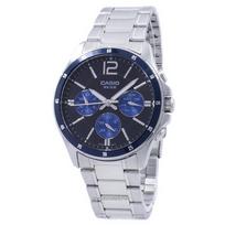 Casio Enticer analoginis kvarcinis laikrodis MTP-1374D-2AV MTP1374D-2AV vyriškas juoda