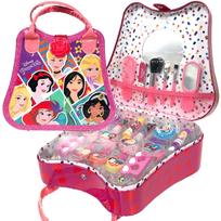 Disney princesių kosmetikos rinkinys su rankena nešiotis ir veidrodėliu, 30 dalių rinkinys su lipdukais, vaikų kosmetika, makiažo rinkinys, kosmetika, kosmetikos dėžutė, pink