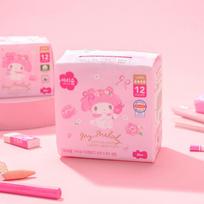 Marisom Sanrio 100% medvilnės minkštas įklotas higieninis paketėlis (Pasirinkite 1 iš 2 dydžių: vidutinis/didelis) My Melody 12P Pure Cotton Soft Large pink