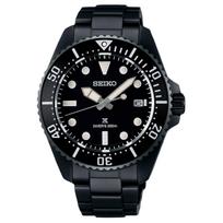 SEIKO Prospe Collection 200M Waterproof Solar Quartz Movement Stainless Steel Strap Watch SNE599P1 Black Dial black