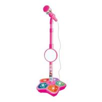 Vaikų mikrofonas su stovu Mažiems vaikams Berniukams Mergaitėms Baterijomis maitinama Karaoke mašina su LED šviesa Muzika Vaikų stovintis mikrofonas Dainuojantis muzikinis žaislas rožinė