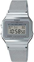 Casio Vintage A700WM-7A Unisex Slim Digital Watch Stainless Steel Mesh Band Silver Dial gray