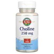 KAL, cholinas, 250mg, 100 tablečių (125mg vienoje tabletėje)
