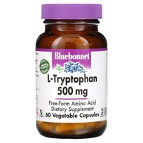 Bluebonnet Nutrition, L-triptofanas, 500 mg, 60 daržovių kapsulių