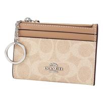 Coach Piniginė FCW870 CW870 Smėlio ir Taupo spalvos su firminiu dengtu drobės raštu Raktų pakabukas Mini Skinny ID dėklas [Coach] (Pinigų dėklas) Moteriška [išpardavimo prekė] [prekės ženklas] [prekė] beige