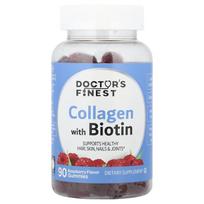 Doctor's Finest, collagen gummies with biotin, raspberry flavor, 90 gummies