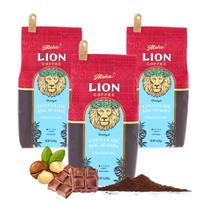 Lion Coffee Chocolate Macadamia Nuts 7oz x 3 Piece Set Flavored Coffee Drip Hawaii Medium Ground Light Roast Cold Brew OK New Package Popular Gift red