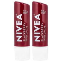 Nivea Tinted Lip Care, Blackberry, 2 Count x 4.8g (0.17oz) brown