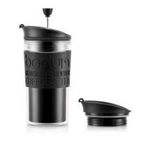 BODUM Travel Press Portable 350ml Coffee Maker with Double Walled Black Immersion French Outdoor Use Set, Insulation, Plastic, Press, [Authentic juoda