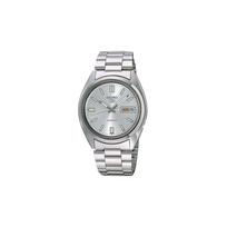 SEIKO No. 5 series waterproof men's automatic mechanical watch, luminous hands, transparent bottom, Automatic, Steel Strap, es, men's watches, SNXS73K sidabras