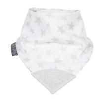 Cheeky Chompers Muslin Necklace Scarf Bib Teether, 2 months to 2 years old, Silver Star, 1 piece, Korean baby products white