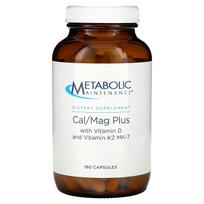 Metabolic Maintenance, Calcium/Magnesium Plus, Vitamin D and Vitamin K2 MK-7, 180 capsules