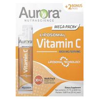 Aurora Nutrascience, Mega-Pakuotė+ Liposominis vitaminas C, 3 000 mg, 32 pakuotės, 20 ml (0,68 skysčio uncijos) kiekviena