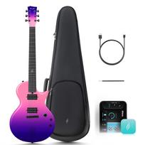 ENYA Nova GO Sonic Išmanioji Elektrinė Gitara Pradedantiesiems Pagaminta iš Anglies Pluošto 10W Garsiakalbis Lengva Valdyti Su Violetiniu Rinkiniu, Pluoštas, Integruotas & Multi-Efektorius, Programėlė,
