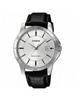 Casio - Men's Quartz Watch with Metal Case and Leather Strap MTP-V004L-7A juoda