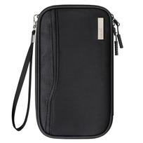 Lacdo Passport Family Passport Wallet for Women and Travel Document Credit Card Case Water with Detachable Wrist Neck Portable Travel Black Holder, juoda