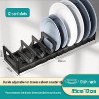 Kitchen Cabinet Dish and Bowl Organizer Rack gray