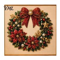 DIY Winter Scene Art Set Xmas Faux Pearl Painting Kit, Christmas 3D Festive Bead Decorations Holiday Craft Project for Adults, Home Wall Decor K