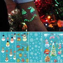 JLn Luminous Henna Christmas Sticker Tattoo Sticker, 1 pc, JLn106 brown