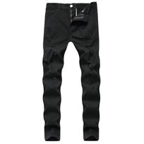 Vyriški laisvalaikio suplėšyti siauri džinsai XL black