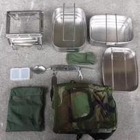 Portable Stainless Steel Outdoor Military Lunch Box gray