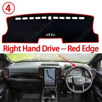 Car Dashboard Cover Mat Sun Shade  Non-slip Pad Carpet Protector Accessories for Ford Ranger T6 P703 2th 2Gen  2024 2025 Right Hand Red Edge